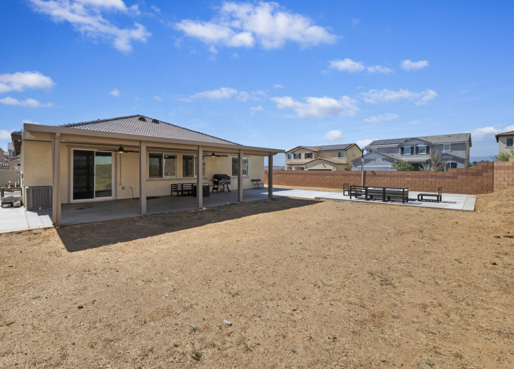 Rear exterior and covered patio