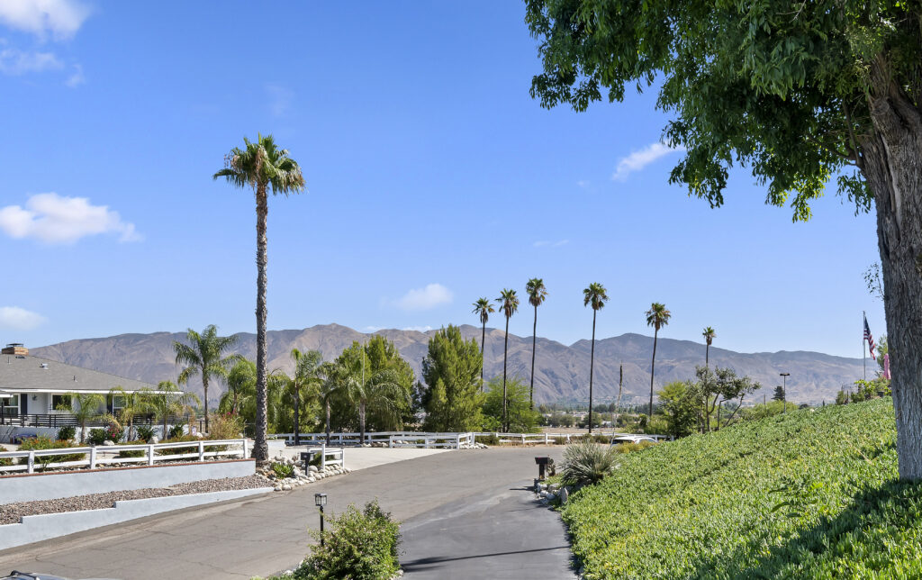 1717 Terrace Dr, Hemet — view from the driveway toward the mountains